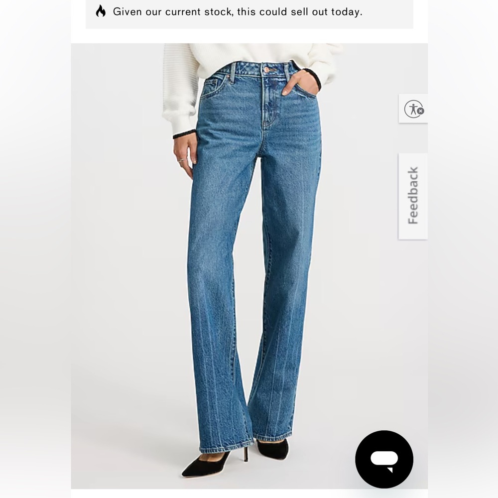 High Waisted Medium Wash Relaxed Straight Jeans